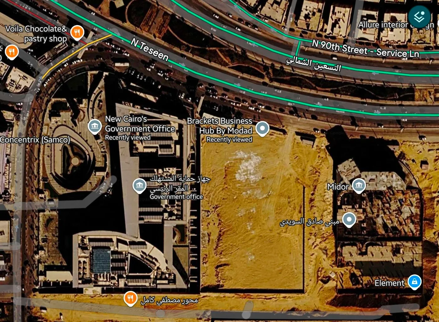 Satellite view of the event plot at Brackets Business Hub, New Cairo